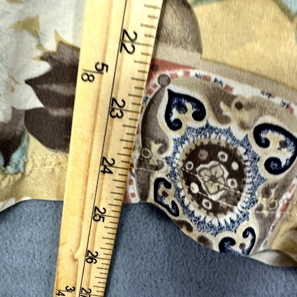 Vintage 90s Jacqueline Ferrar Blouse Women L Floral Tile Print Boho Cottagecore - Picture 3 of 5